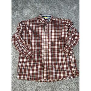 Wrangler George Strait Cowboy Cut Plaid Button Down Shirt Mens XL Burgundy